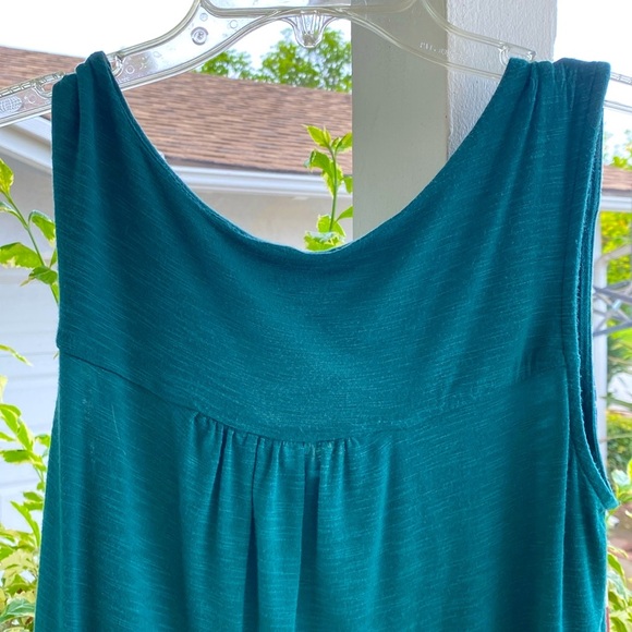 HALOGEN GREEN DRAPE NECK SLEEVELESS TANK TOP PLEATED Sz S GUC - Picture 5 of 10